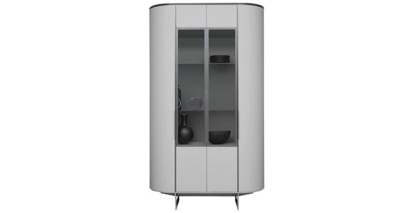 VITRINE in Anthrazit, Beige - Anthrazit/Beige, Design, Glas/Holzwerkstoff (120/205/45cm) - Ambiente
