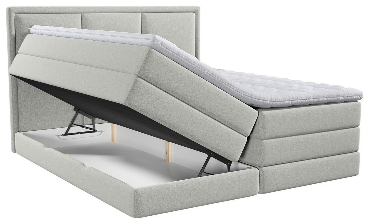 BOXSPRINGBETT 160/200 cm  in Hellgrau  - Hellgrau, Design, Kunststoff/Textil (160/200cm) - MID.YOU