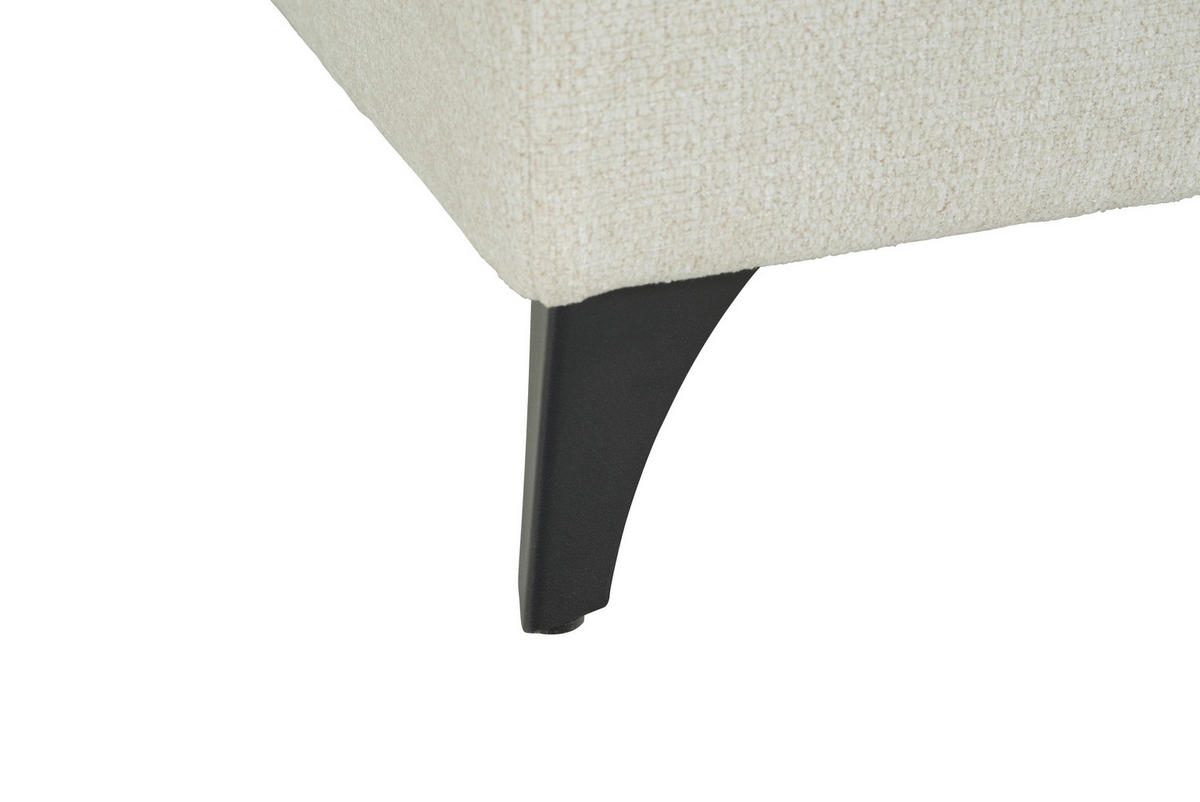 WOHNLANDSCHAFT Beige Chenille  - Beige/Schwarz, KONVENTIONELL, Textil/Metall (188/340/160cm) - Xora
