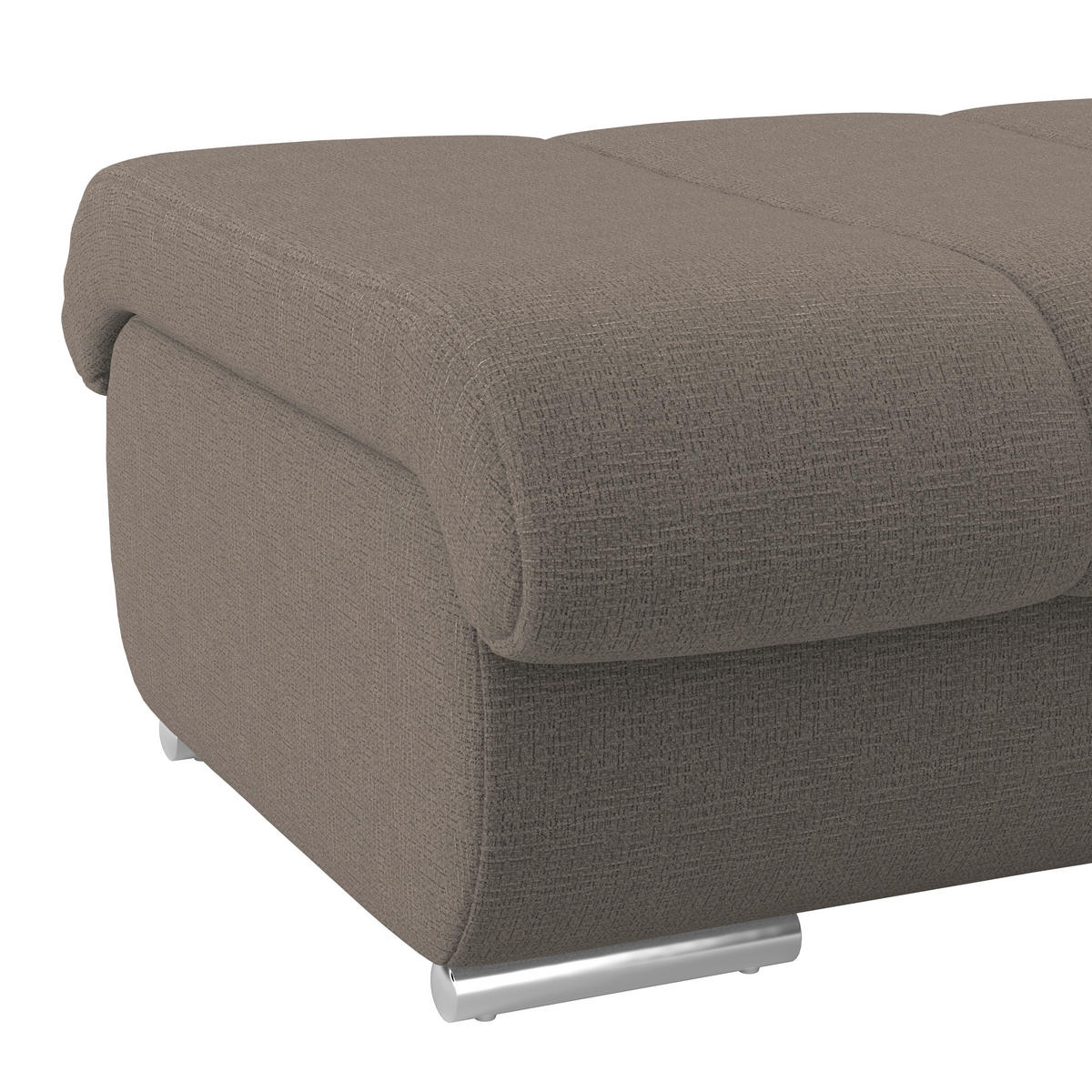 HOCKER Textil Dunkelbraun  - Chromfarben/Dunkelbraun, Modern, Textil/Metall (100/43/80cm) - Livetastic