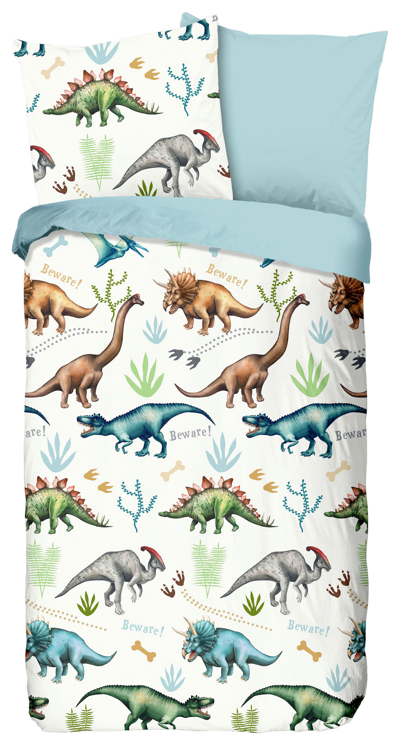 KINDERBETTWÄSCHE Dino Biber 135/200 cm  - Multicolor, Design, Textil (135/200cm)
