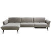ECKSOFA Posh in Echtleder Grau  173/308 cm  - Anthrazit/Grau, Design, Leder/Metall (173/308cm) - Joop!