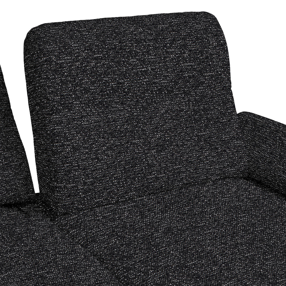 ECKSOFA in Chenille, Flachgewebe Schwarz  - Schwarz, Design, Textil/Metall (165/318cm) - Xora