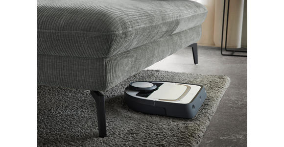 WOHNLANDSCHAFT in Webstoff Hellgrau - Hellgrau/Schwarz, Design, Textil/Metall (208/354/157cm) - Dieter Knoll