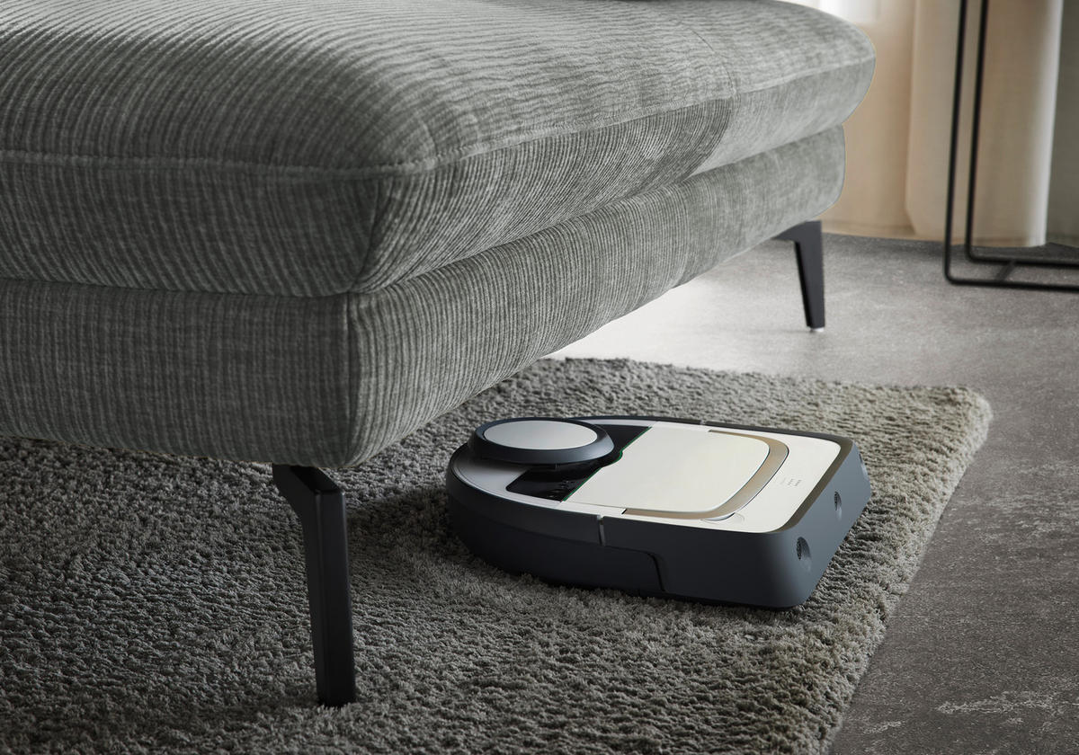 WOHNLANDSCHAFT in Webstoff Hellgrau  - Hellgrau/Schwarz, Design, Textil/Metall (208/354/157cm) - Dieter Knoll