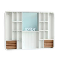 SCHMUCKSCHRANK - Hellbraun/Weiß, Basics, Glas/Holz (60/45/4cm)