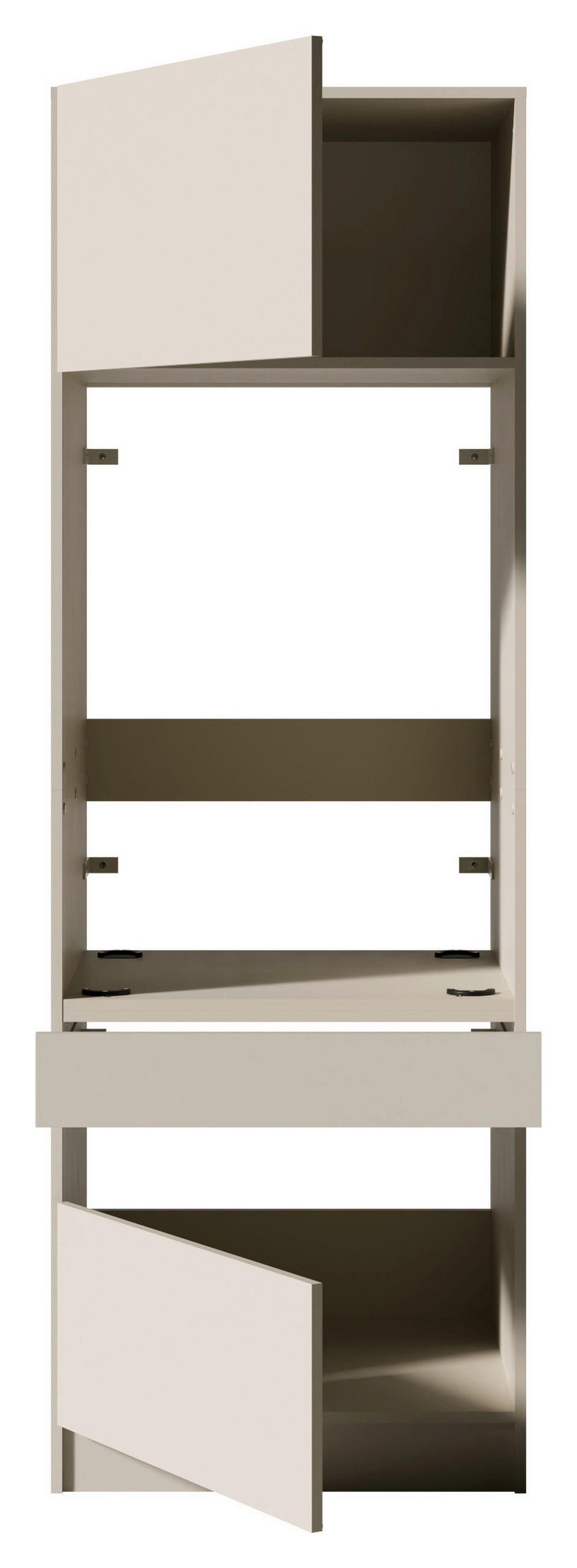 WASCHMASCHINENSCHRANK  68/200/68 cm  - Kaschmir/Schwarz, Design, Holzwerkstoff/Metall (68/200/68cm) - Milino