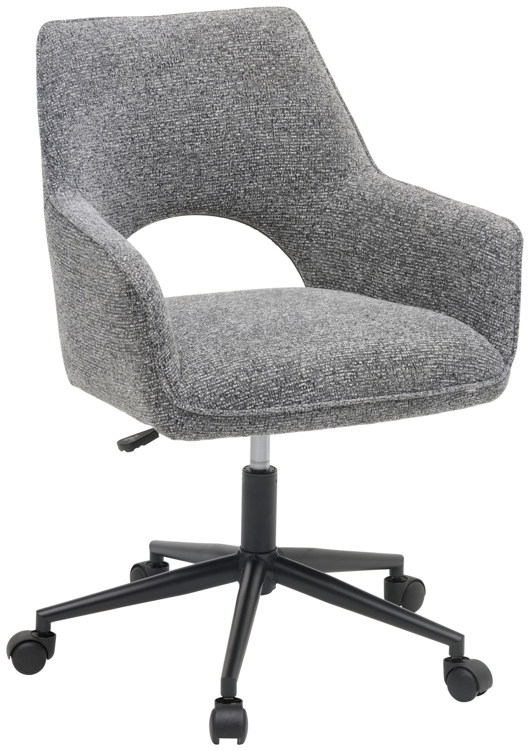 DREHSTUHL Webstoff Schwarz, Dunkelgrau  - Dunkelgrau/Schwarz, MODERN, Textil/Metall (59/83-90/61,5cm) - MID.YOU
