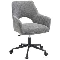 OTOČNÁ ŽIDLE, tkaná látka, černá, tmavě šedá - černá/tmavě šedá, Moderní, kov/textil (59/83-90/61,5cm) - MID.YOU