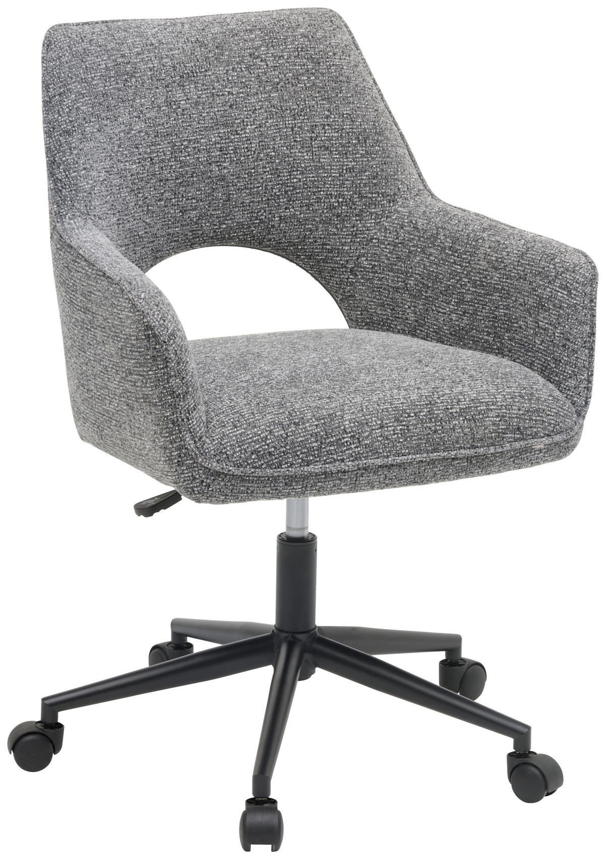 OTOČNÁ ŽIDLE, tkaná látka, černá, tmavě šedá - černá/tmavě šedá, Moderní, kov/textil (59/83-90/61,5cm) - MID.YOU