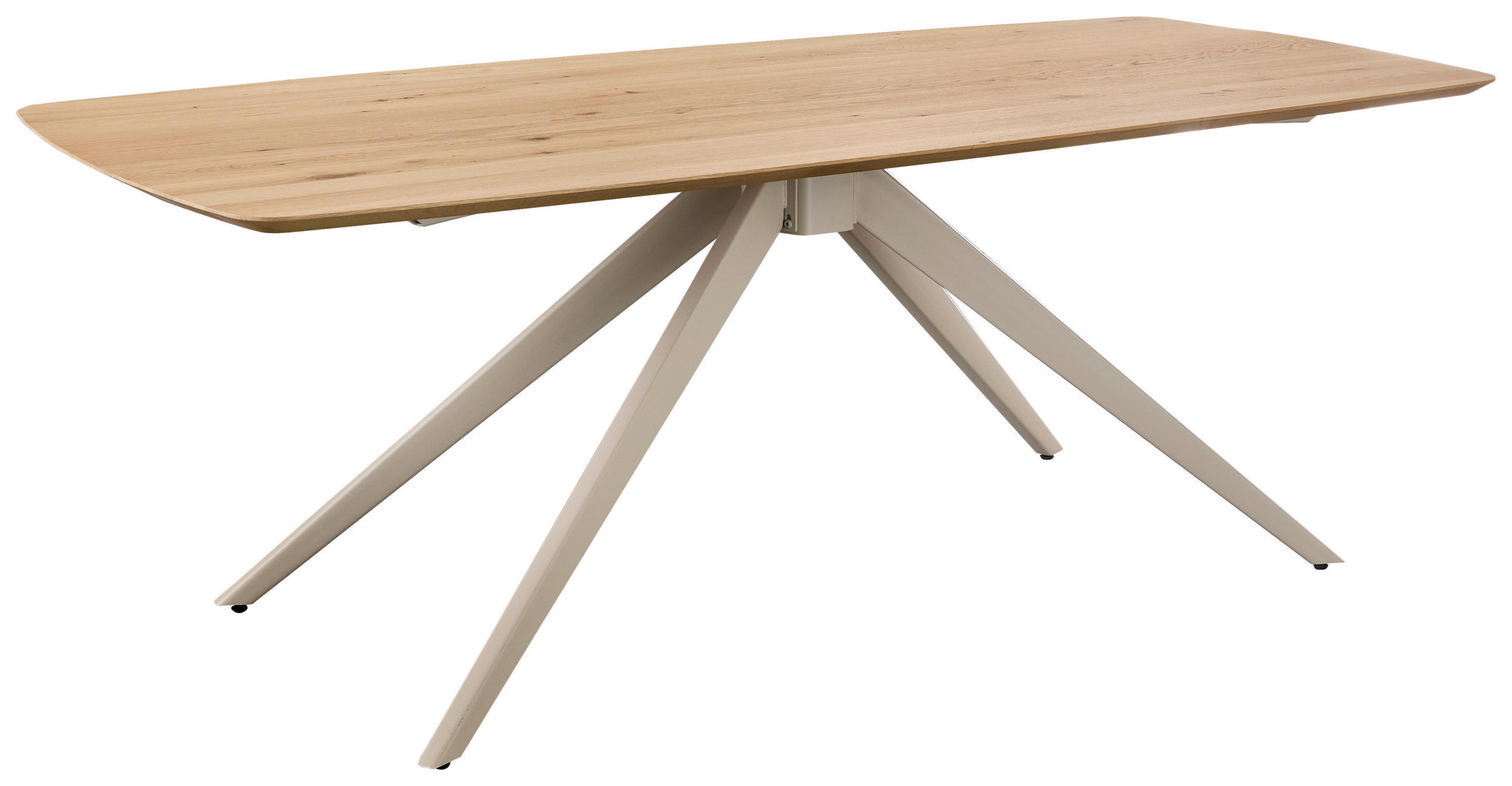 ESSTISCH 220/100/77 cm Echtholz  Holz, Metall oval Perlmutt, Wildeiche  - Wildeiche/Perlmutt, Design, Holz/Metall (220/100/77cm) - Valdera