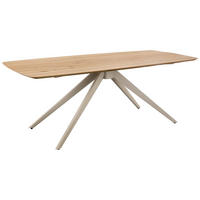 ESSTISCH 220/100/77 cm Echtholz  Holz, Metall oval Perlmutt, Wildeiche  - Wildeiche/Perlmutt, Design, Holz/Metall (220/100/77cm) - Valdera