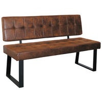 SITZBANK in Metall, Textil Braun  - Schwarz/Braun, Modern, Textil/Metall (140/85/56cm) - MID.YOU