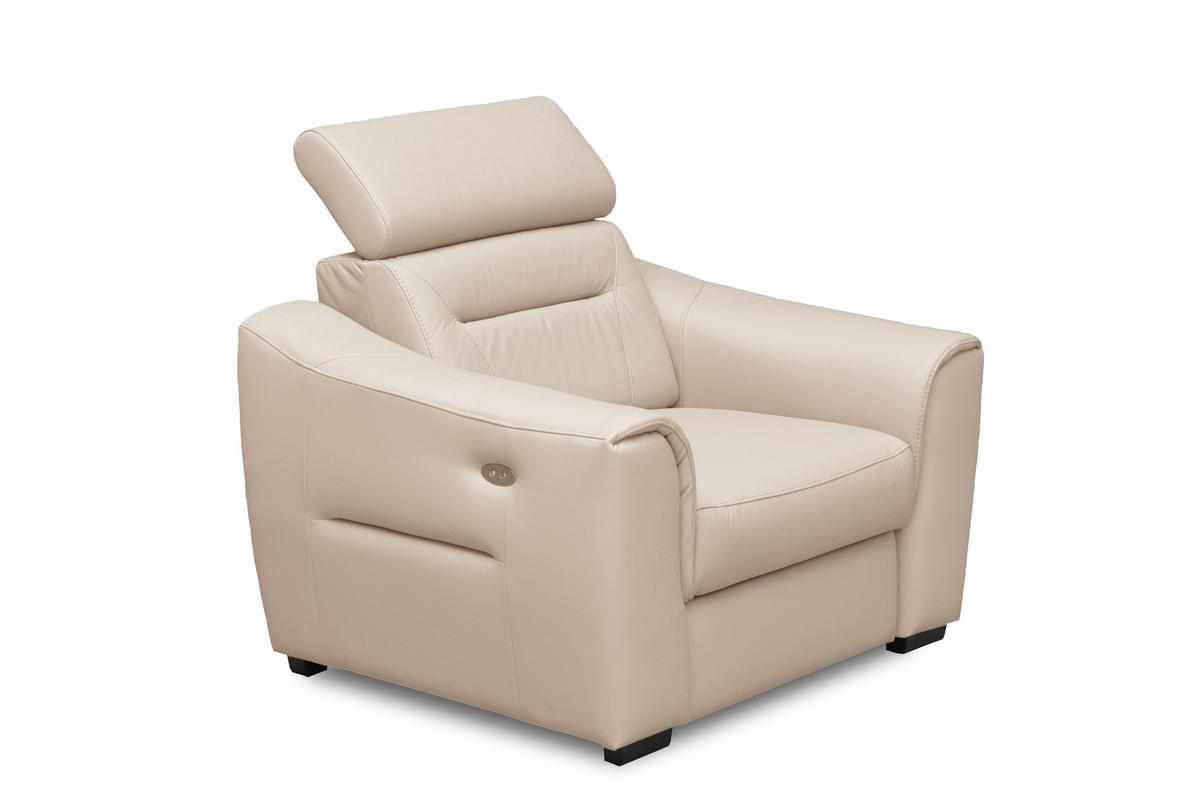 RELAX FOTEL - Pezsgő/fekete, Design, bőr/textil (103/86-104/102cm) - Celina Home