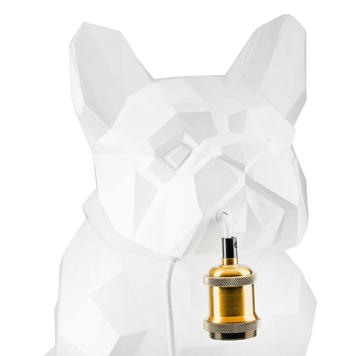 TISCHLEUCHTE Bulldogge   - Weiß, Basics, Kunststoff (26/46/44cm)