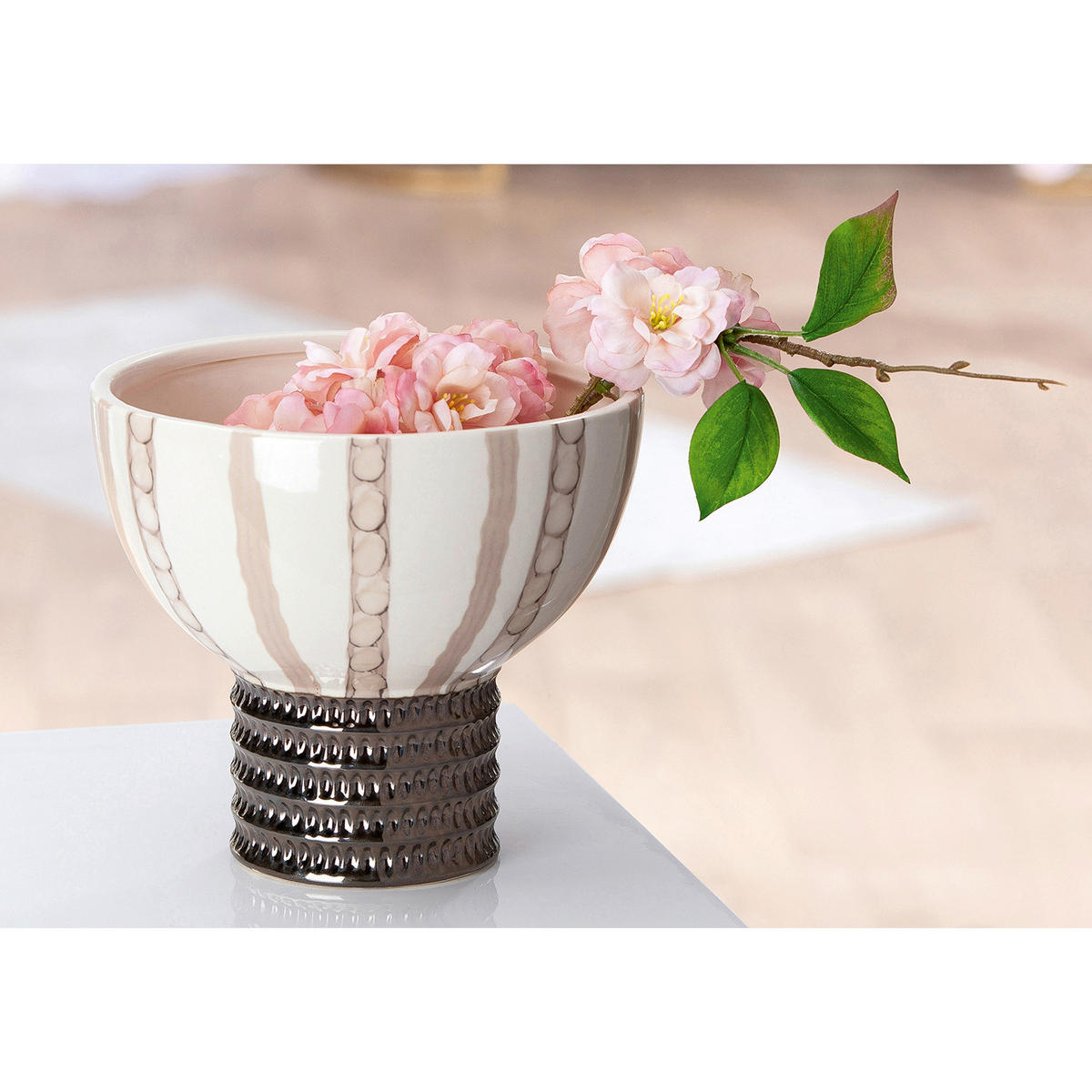 DEKOSCHALE - Silberfarben/Creme, Basics, Keramik (20/18cm)