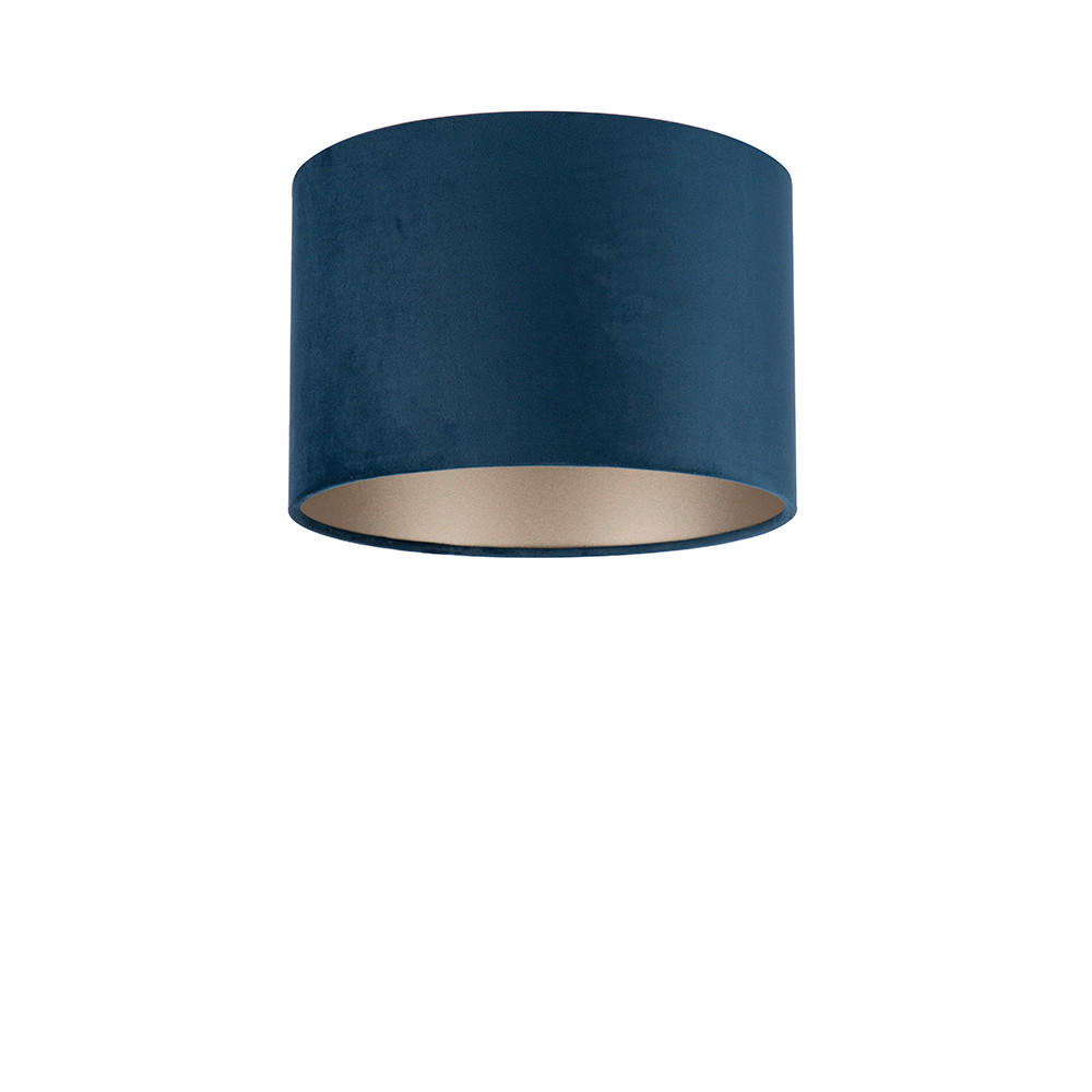 LEUCHTENSCHIRM Velour 30/24 cm   - Dunkelblau, Basics, Textil/Metall (30/24cm)