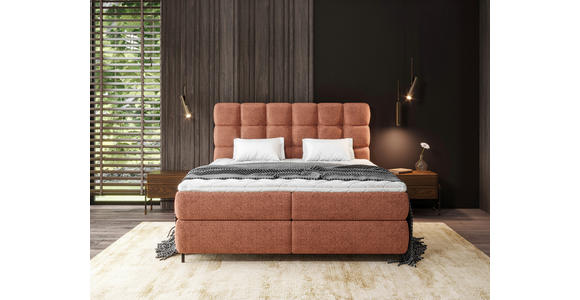 BOXSPRINGBETT 160/200 cm  in Rostfarben  - Rostfarben/Schwarz, Trend, Textil/Metall (160/200cm) - Esposa