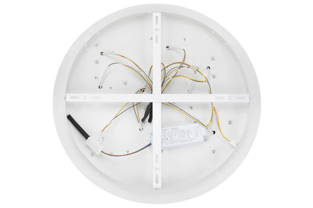 STROPNÍ LED SVÍTIDLO, 46,8/6 cm  - bílá/černá, Trend, kov/plast (46,8/6cm) - Novel