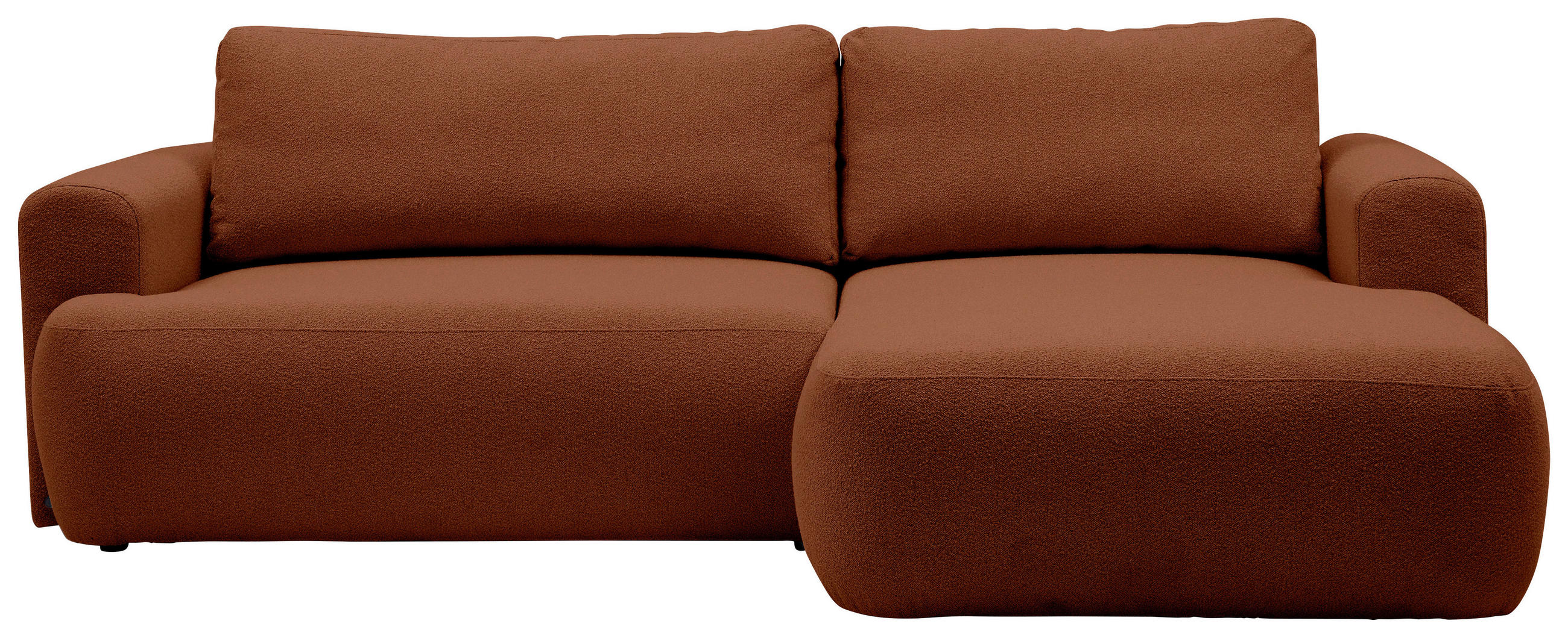 ECKSOFA Rostfarben Bouclé Rückenkissen, Rücken echt  - Rostfarben/Schwarz, KONVENTIONELL, Kunststoff/Textil (257/170cm) - Tom Tailor