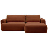 ECKSOFA Rostfarben Bouclé Rückenkissen, Rücken echt  - Rostfarben/Schwarz, KONVENTIONELL, Kunststoff/Textil (257/170cm) - Tom Tailor