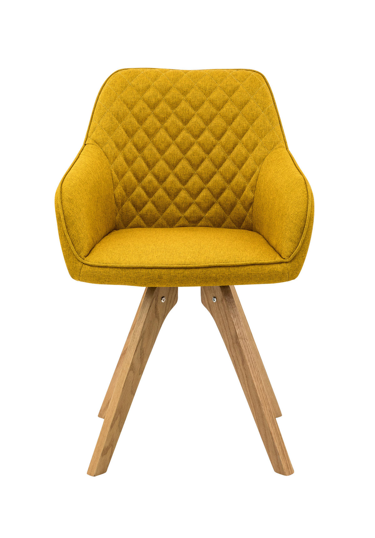 ARMLEHNSTUHL-SET 2 Stück  in Webstoff  - Currygelb/Naturfarben, MODERN, Holz/Textil (59/88/61cm) - Livetastic