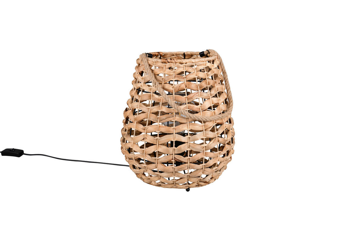 TISCHLEUCHTE - Schwarz/Naturfarben, Natur, Naturmaterialien/Textil (29/55cm)