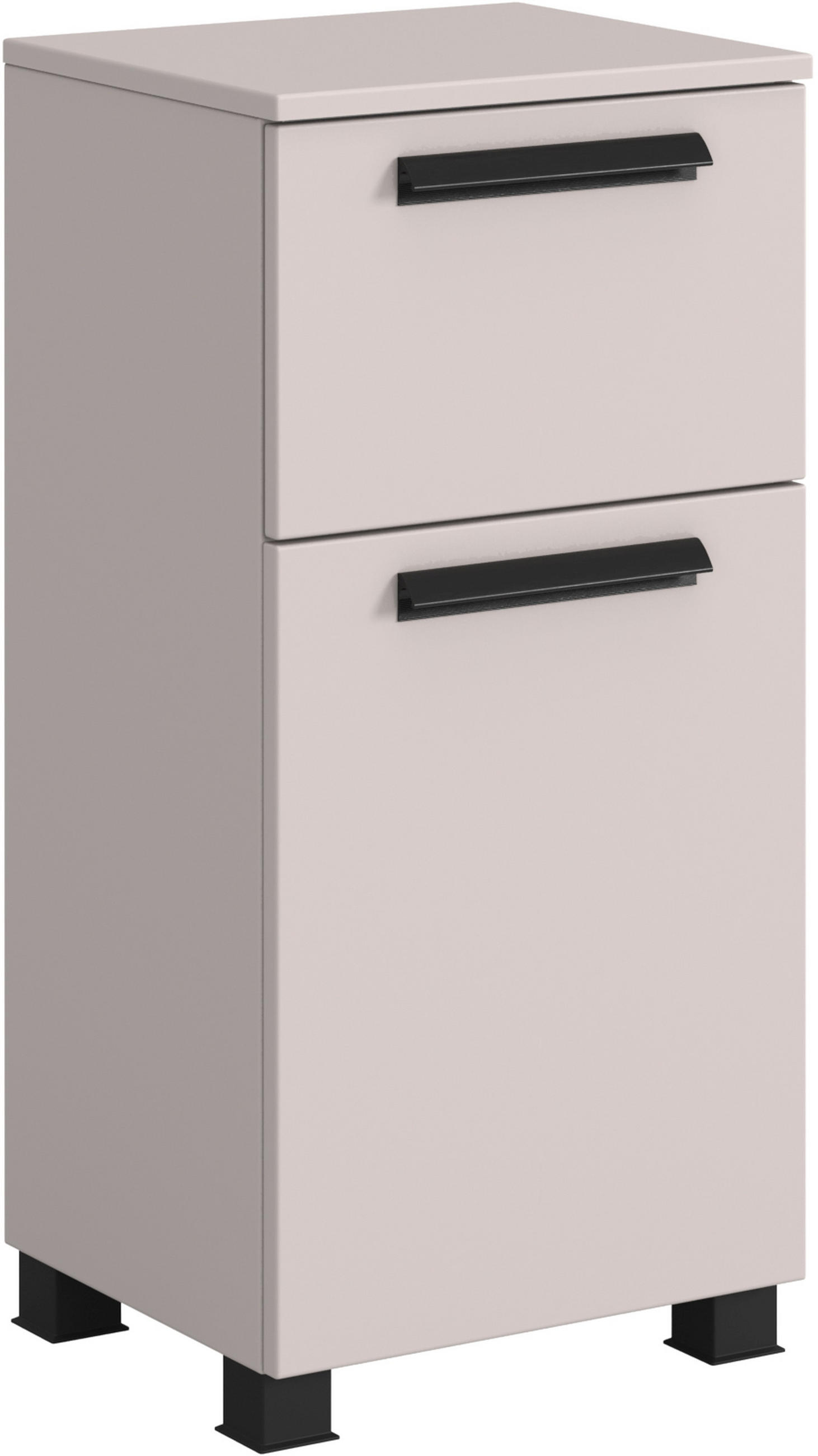 UNTERSCHRANK 40/79/35 cm   - Kaschmir/Schwarz, KONVENTIONELL, Holzwerkstoff/Kunststoff (40/79/35cm) - Xora