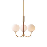 KRONLEUCHTER 45/45/66 cm   - Messingfarben/Opal, KONVENTIONELL, Glas/Metall (45/45/66cm) - Belid