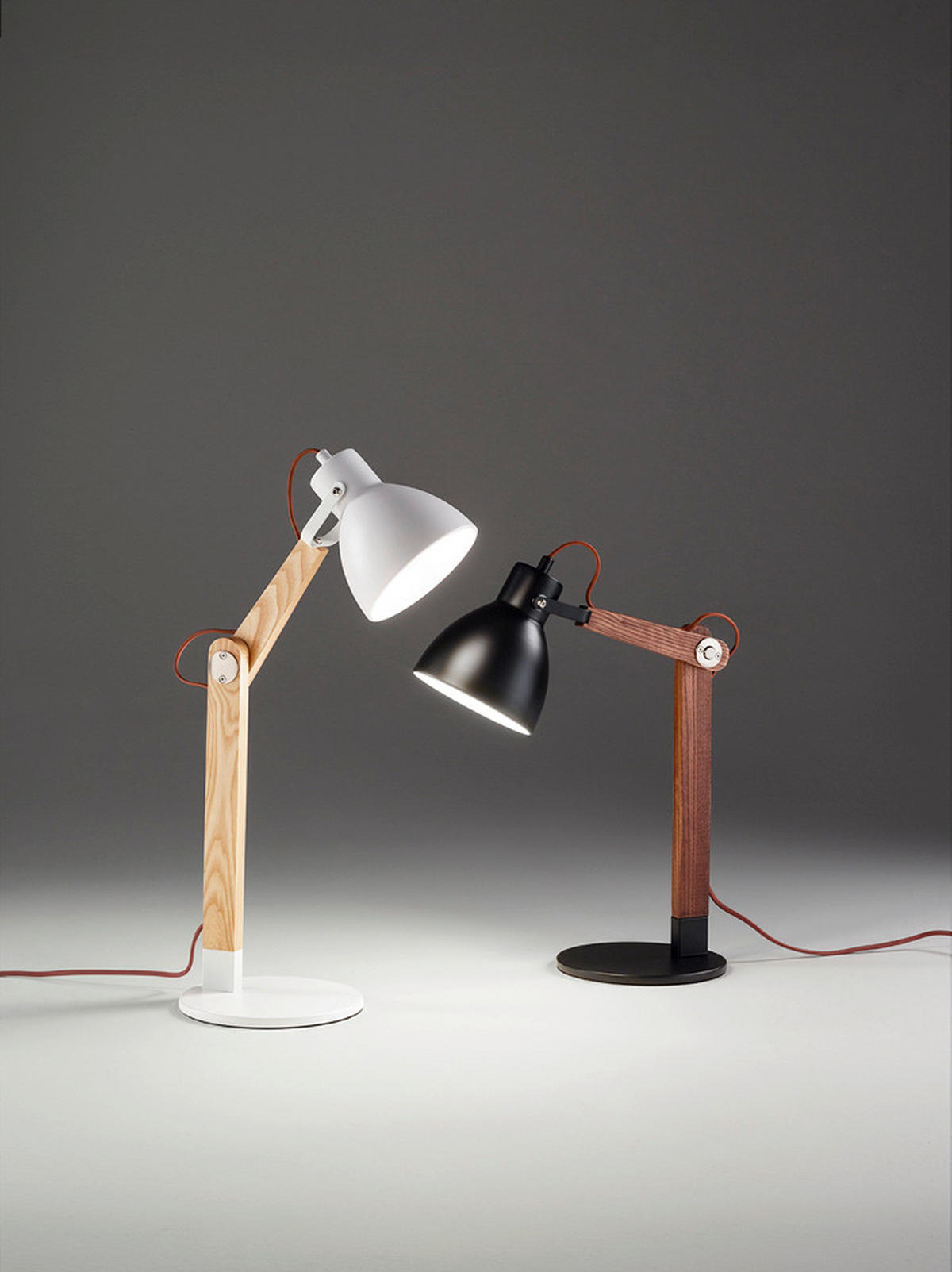 TISCHLEUCHTE 41/73 cm   - Weiß/Naturfarben, Design, Holz/Metall (41/73cm) - Fabas Luce