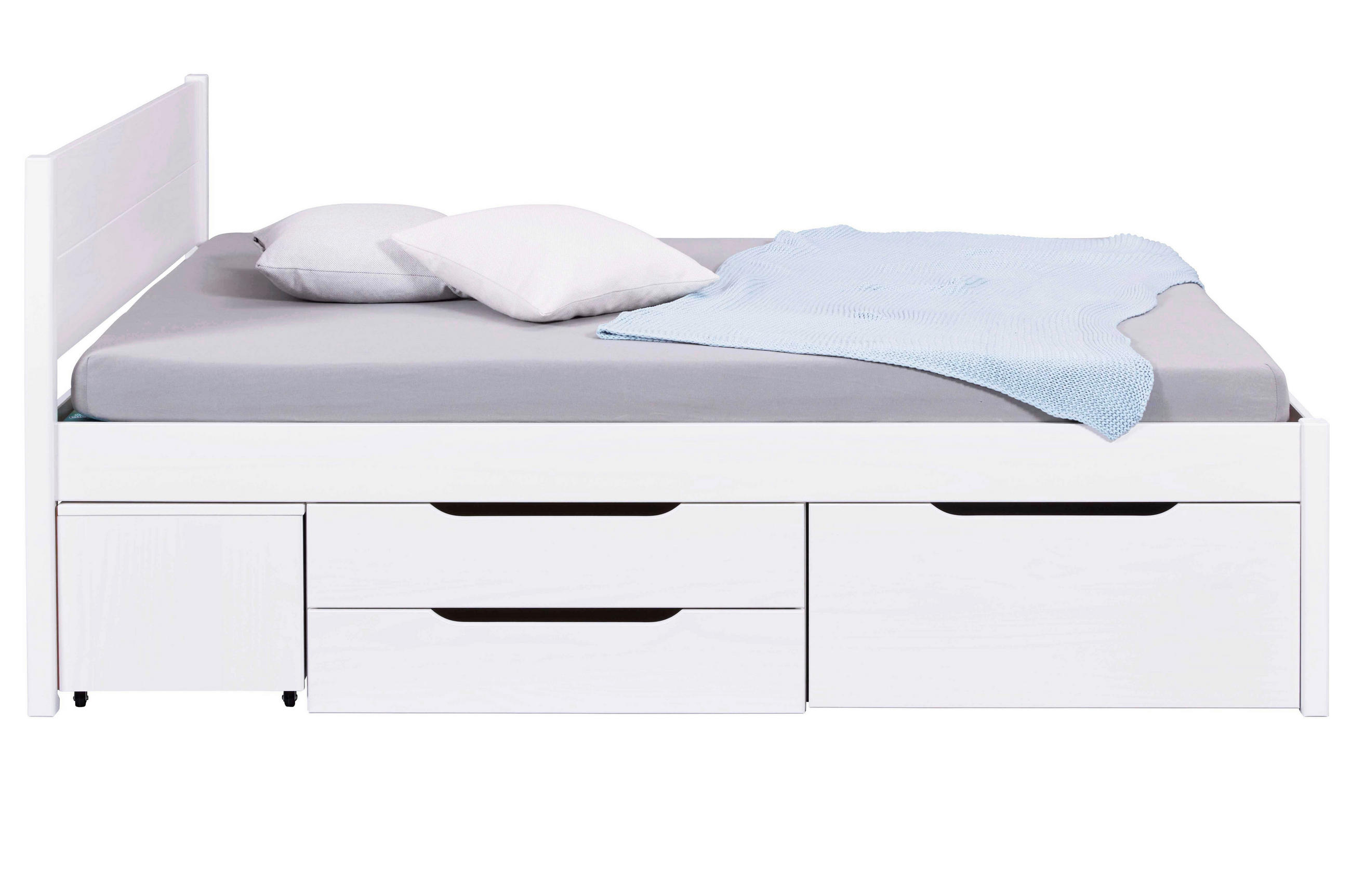 KREVET S PROSTOR. ZA ODLAGANJ   140/200 cm   bijela  - bijela/prirodne boje, Konvencionalno, drvo (140/200cm)