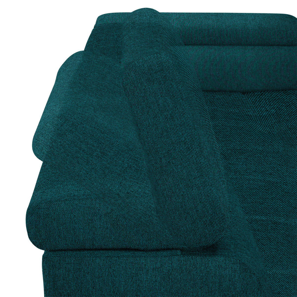 ECKSOFA Petrol Webstoff  - Petrol/Schwarz, Design, Textil/Metall (270/177cm) - Welnova