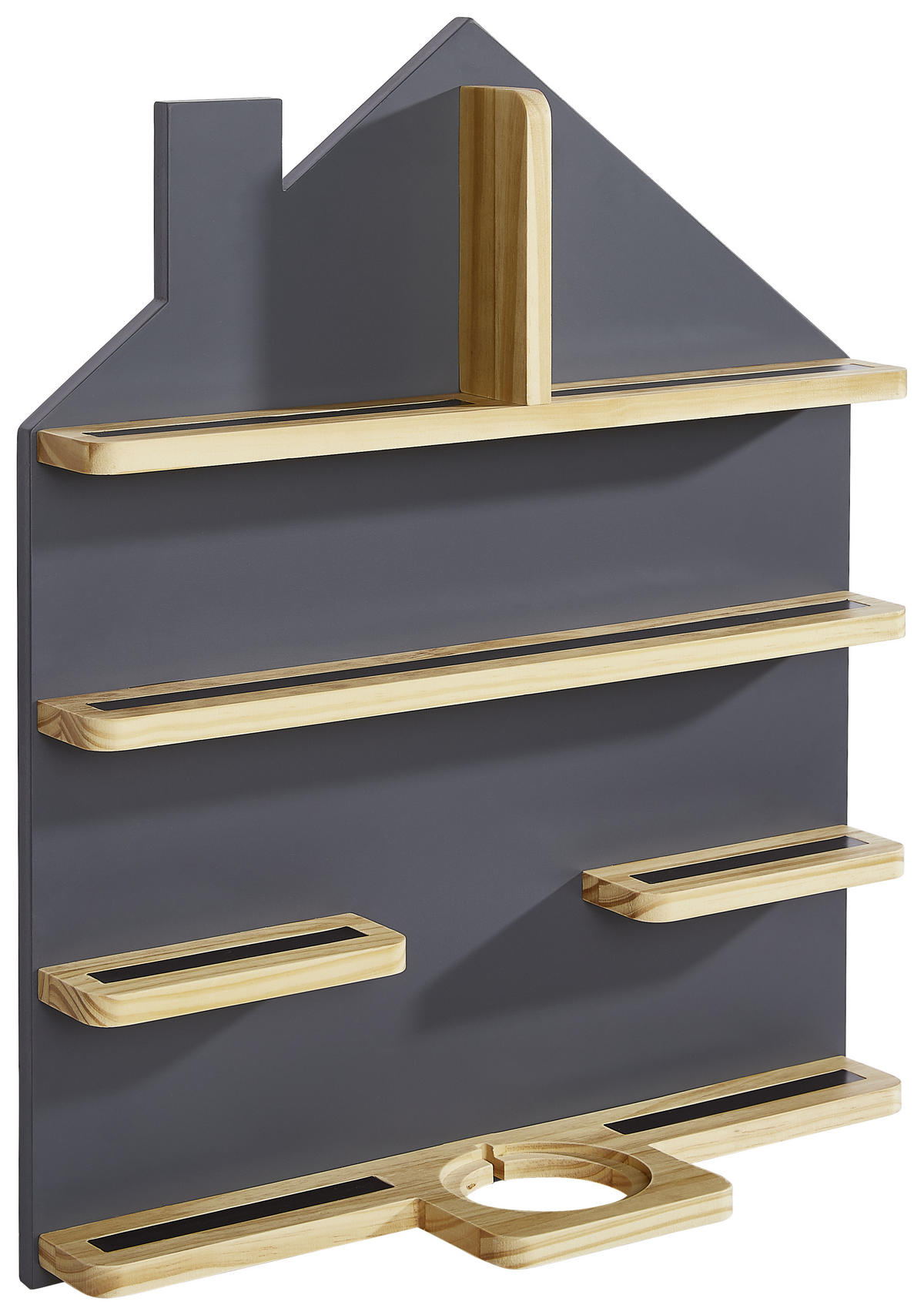 Regal für Toniebox und Figuren Kiefer massiv Grau, Naturfarben  - Naturfarben/Grau, Trend, Holz/Holzwerkstoff (50/60/15cm) - Ben'n'jen