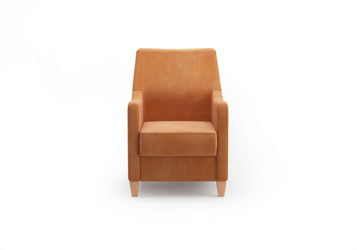 SESSEL in Flachgewebe Terracotta  - Eichefarben/Terracotta, Konventionell, Holz/Textil (70/93/75cm) - Sit & More