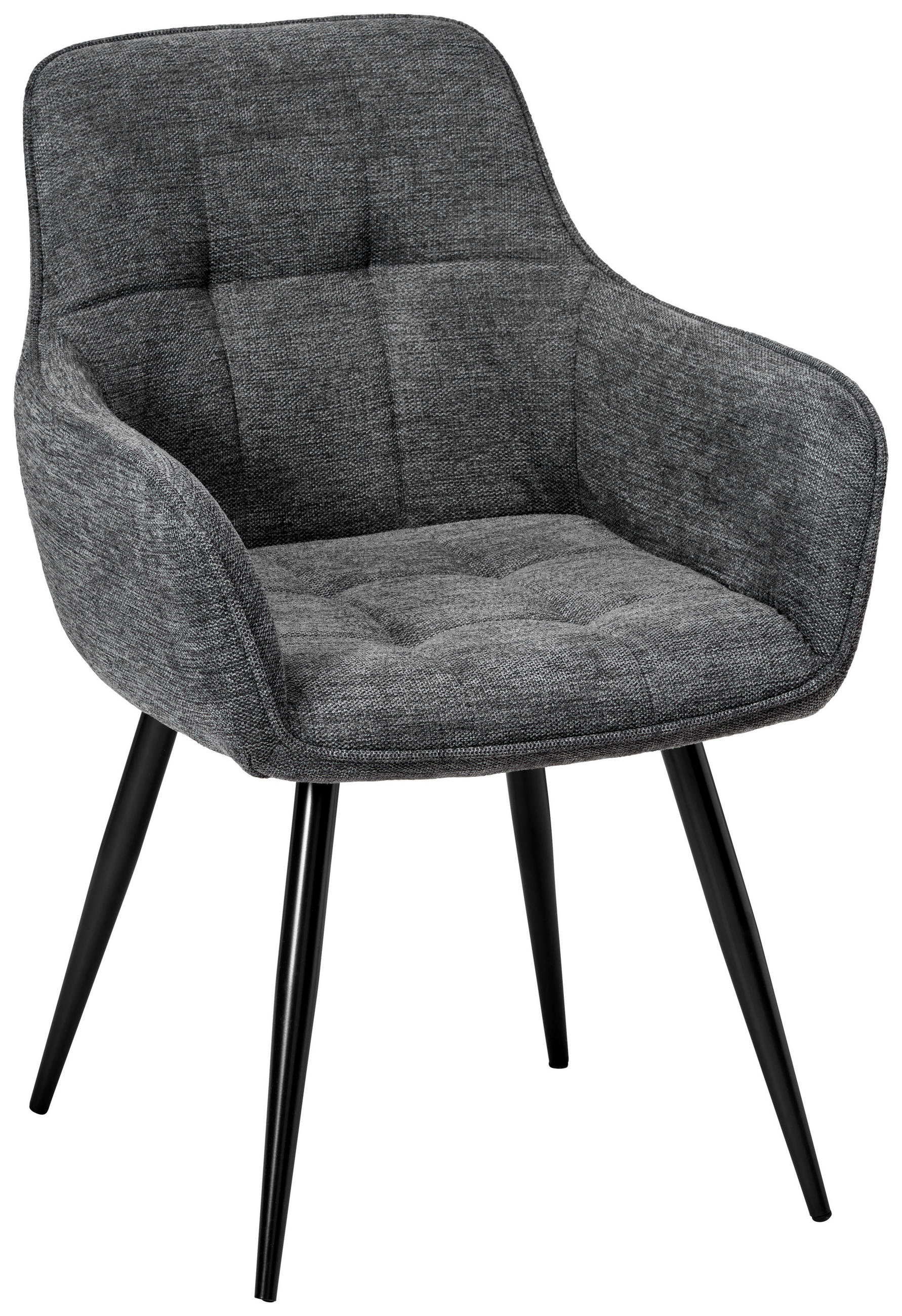 ŽIDLE S PODRUČKAMI, železo, mikrovlákno, šedá - šedá/černá, Lifestyle, kov/textil (55/84/61cm) - MID.YOU