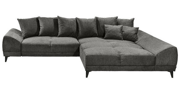 ECKSOFA Anthrazit Webstoff  - Anthrazit/Schwarz, KONVENTIONELL, Kunststoff/Textil (310/185cm) - Carryhome