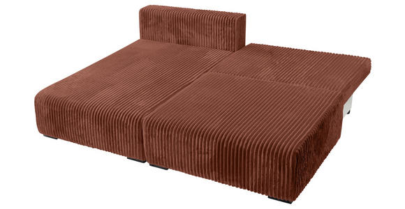 ECKSOFA in Cord Bronzefarben  - Schwarz/Bronzefarben, MODERN, Holz/Textil (145/210cm) - Carryhome