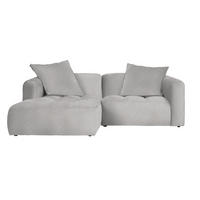ECKSOFA in Flachgewebe Ecru  173/240 cm  - Ecru/Schwarz, MODERN, Kunststoff/Textil (173/240cm) - Stylife