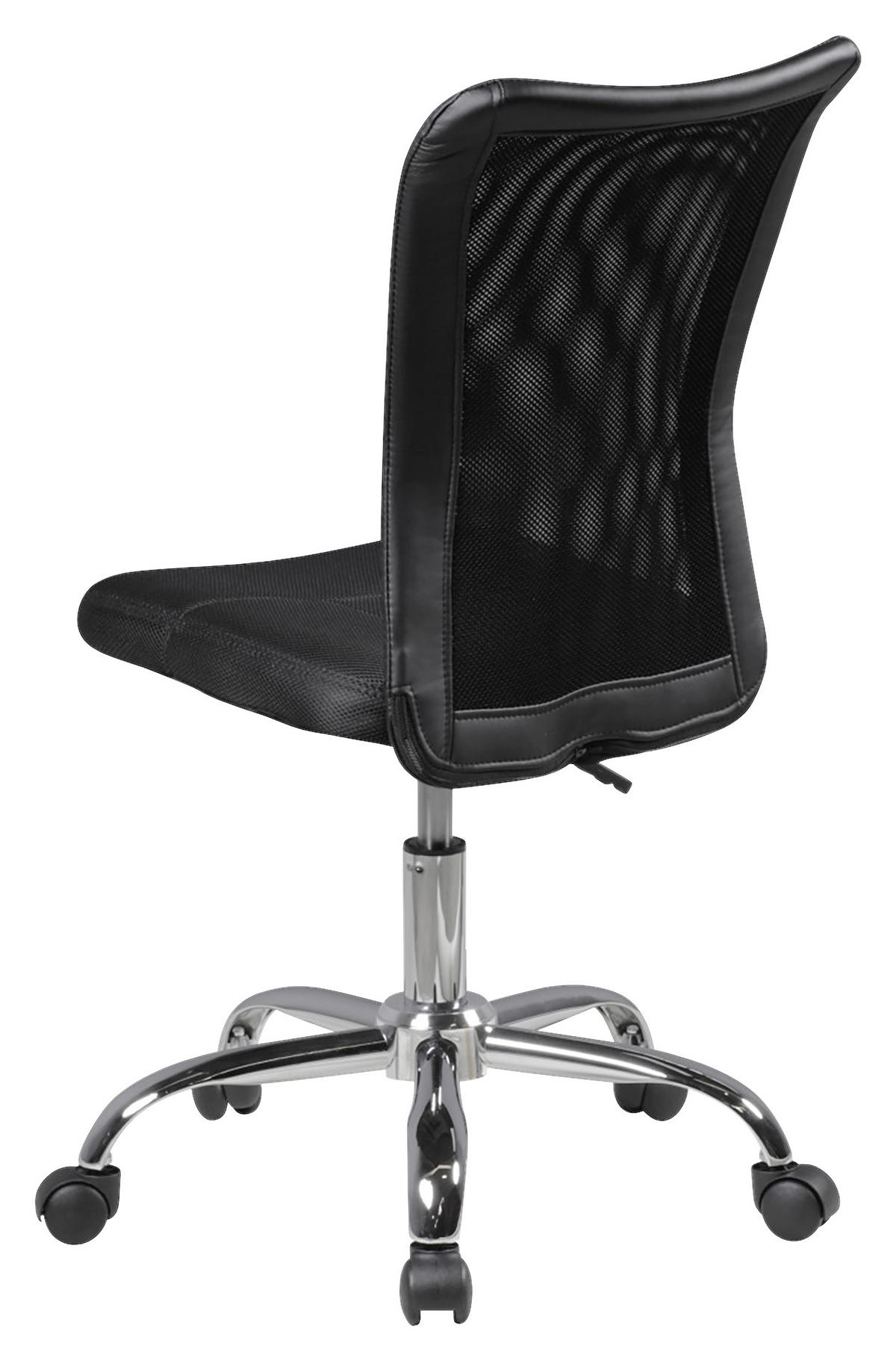JUGENDDREHSTUHL Lederlook, Netz Schwarz  - Chromfarben/Schwarz, MODERN, Kunststoff/Textil (60/100/60cm) - MID.YOU