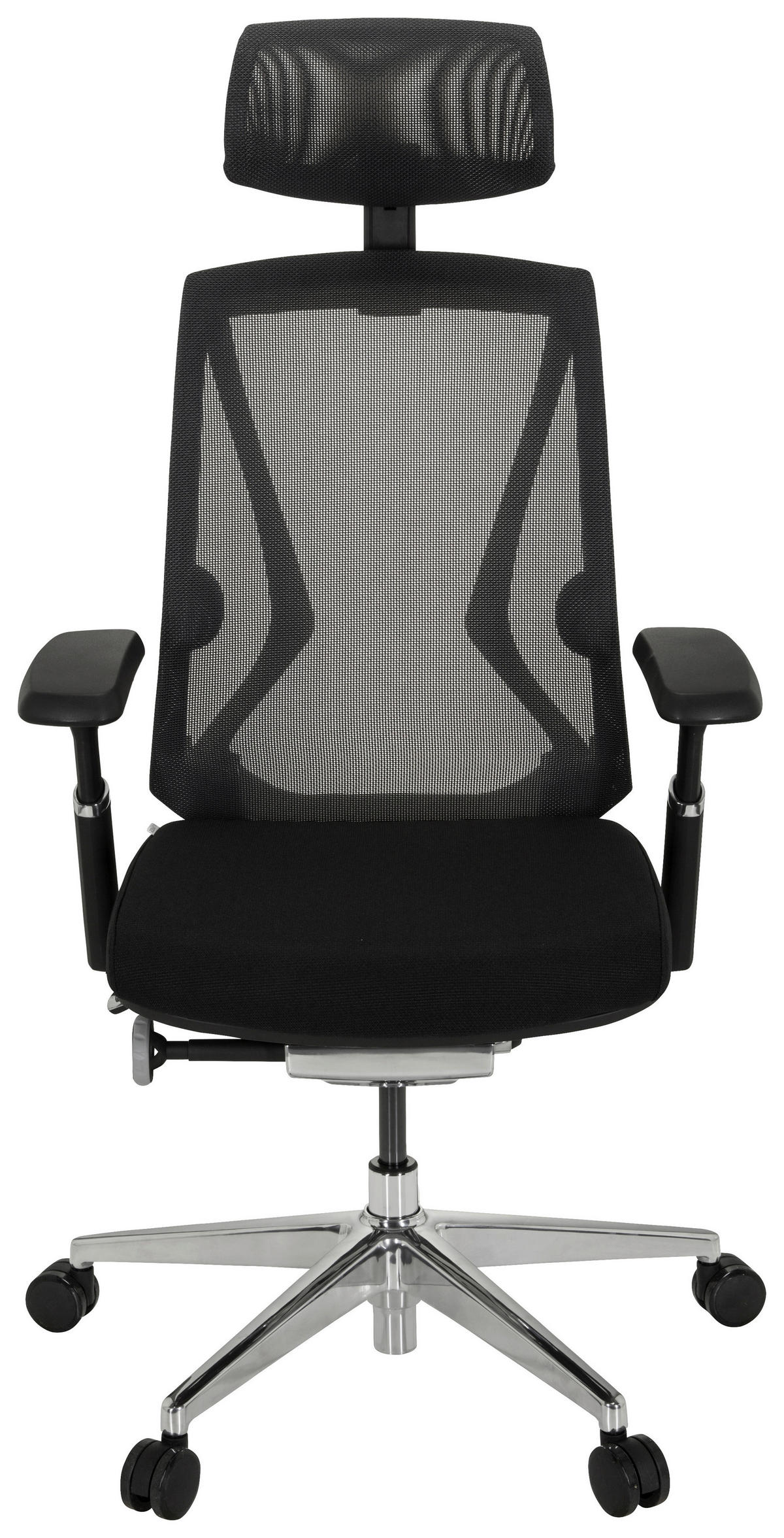 SNURRSTOL  i nätklädsel, flatväv svart  - silver/svart, Modern, metall/textil (75/120/75cm) - MID.YOU