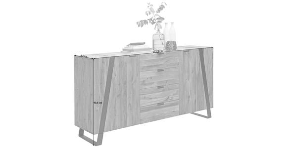 SIDEBOARD in 172,8/90,6/43 cm - Eichefarben/Schwarz, Trend, Holz/Metall (172,8/90,6/43cm) - Landscape