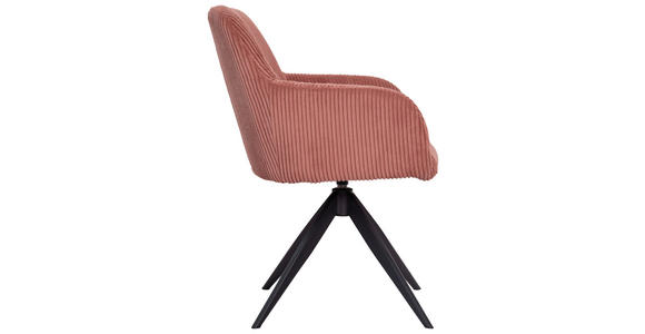 ARMLEHNSTUHL in Eisen Cord - Schwarz/Rosa, Design, Textil/Metall (60,5/82,5/62,5cm) - Novel