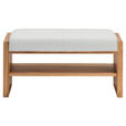 GARDEROBENBANK  in 88/44/42 cm  - Eichefarben/Weiß, MODERN, Leder/Holz (88/44/42cm) - Linea Natura