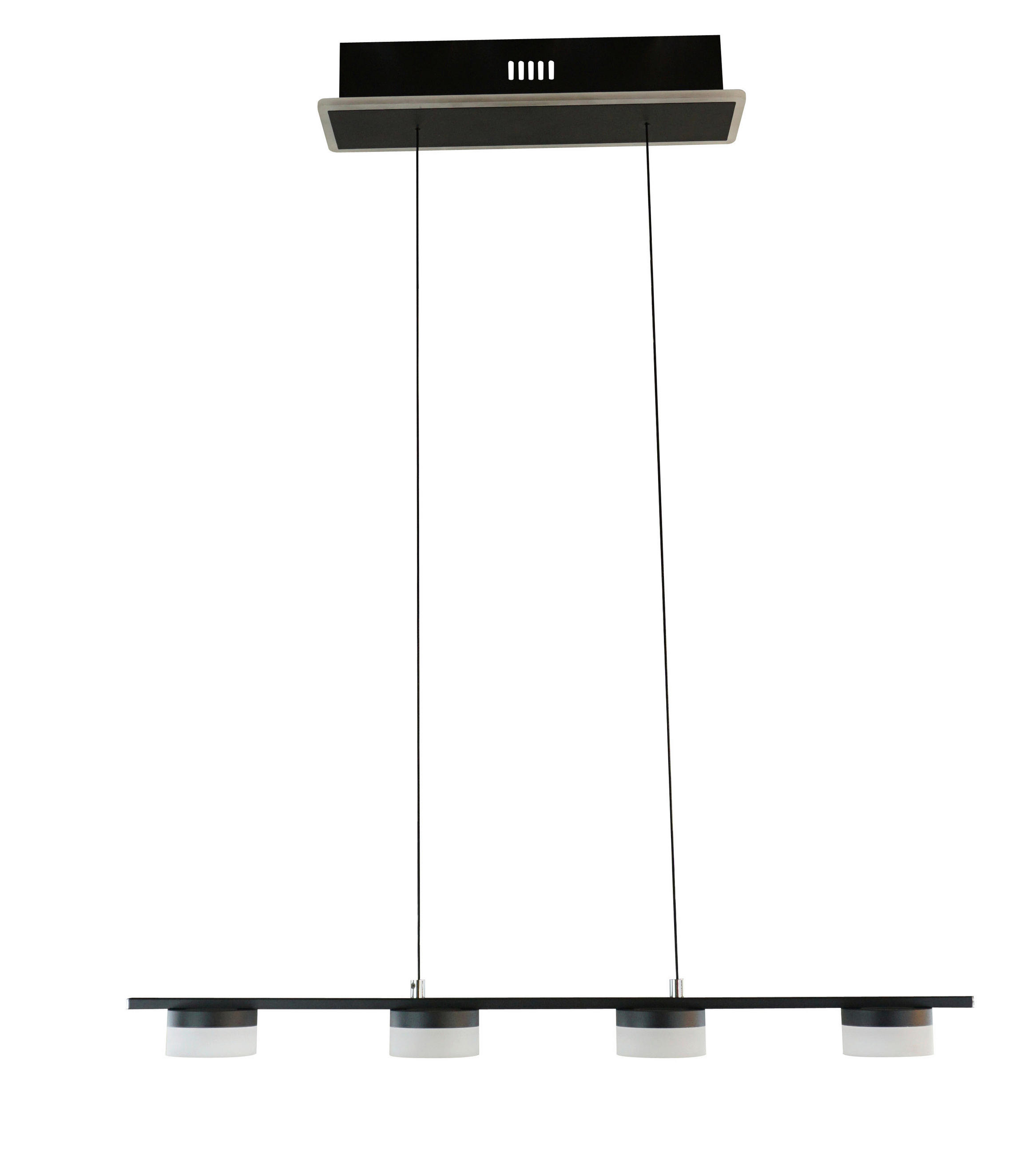 LED-HÄNGELEUCHTE 75/10/150 cm  - Schwarzchrom, Design, Kunststoff/Metall (75/10/150cm)