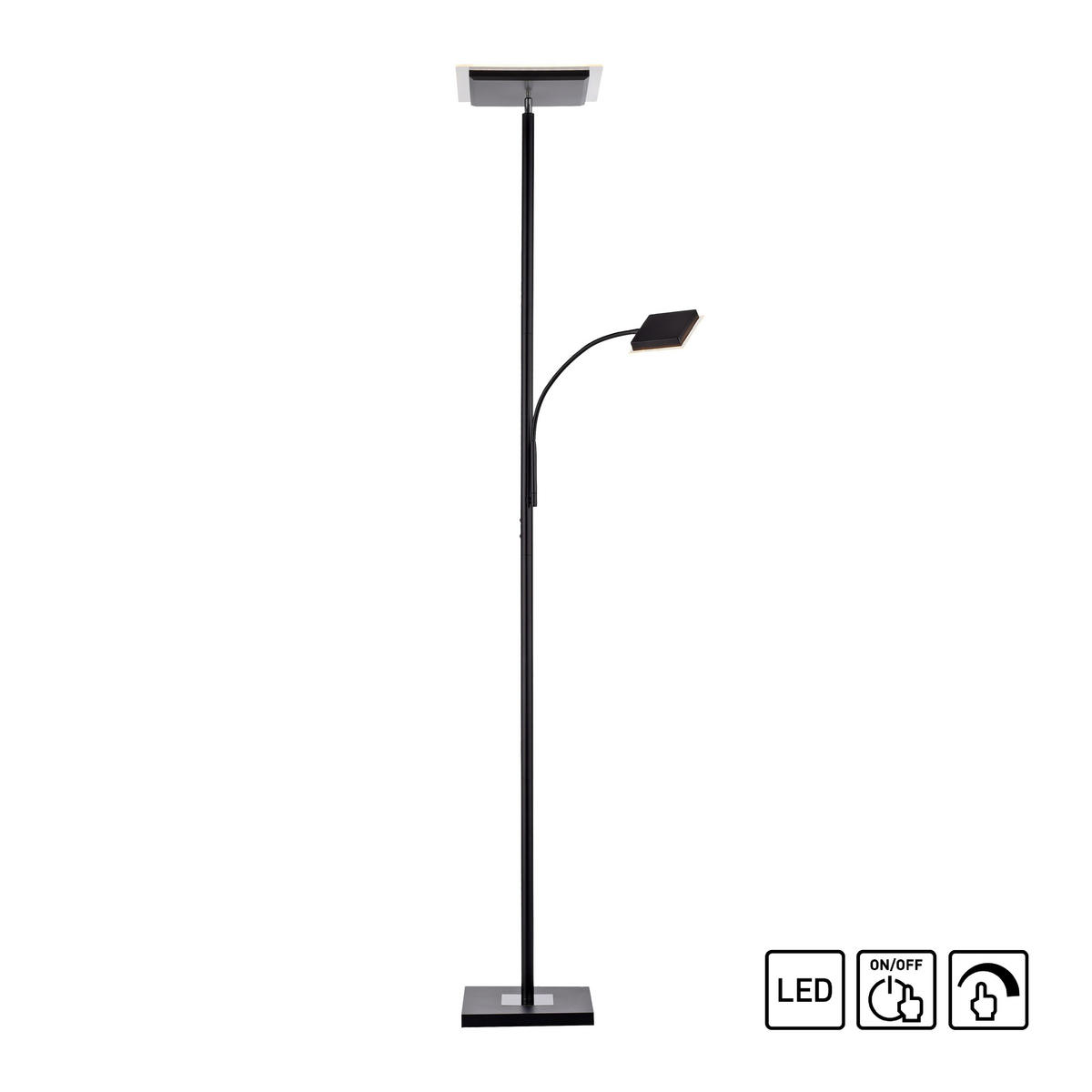 LED STOJACÍ LAMPA, 56/57,5/190 cm - černá, Basics, kov/plast (56/57,5/190cm)