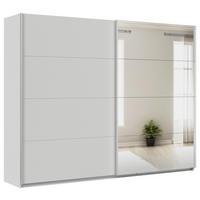 SCHWEBETÜRENSCHRANK  in Seidengrau  - Seidengrau/Alufarben, KONVENTIONELL, Glas/Holzwerkstoff (271/229/62cm) - Xora