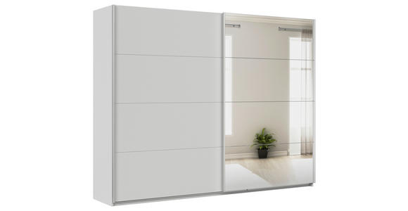 SCHWEBETÜRENSCHRANK  in Seidengrau  - Seidengrau/Alufarben, KONVENTIONELL, Glas/Holzwerkstoff (271/229/62cm) - Xora