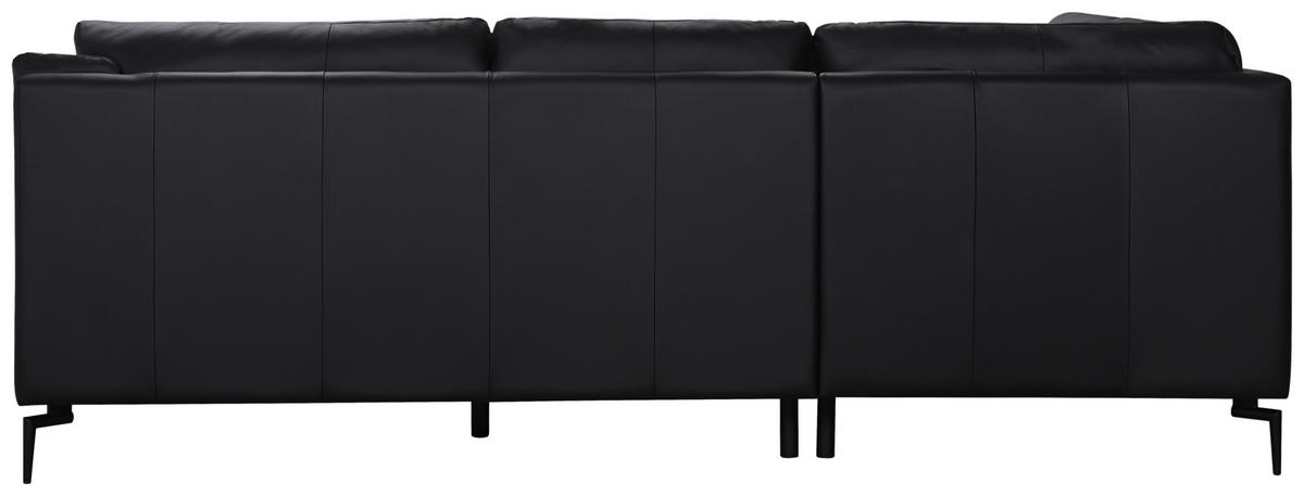 ECKSOFA Schwarz Echtleder  - Schwarz, Design, Leder (221/248cm) - MID.YOU