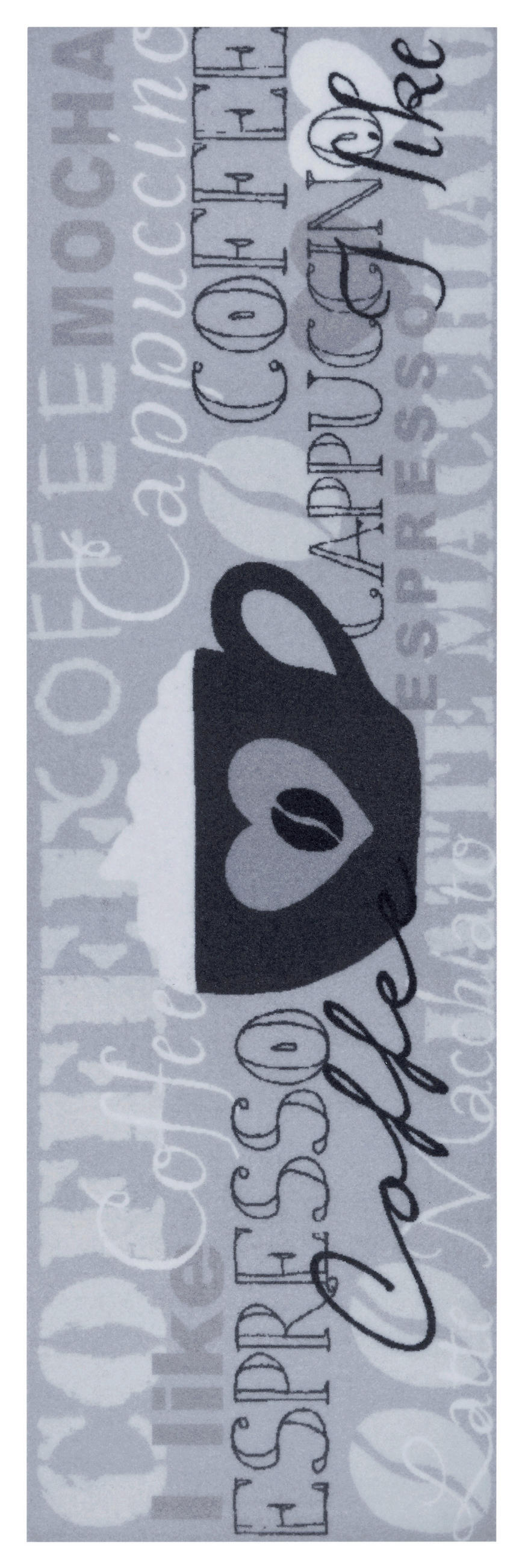 KÜCHENLÄUFER 50/150 cm Cook & Clean Grau, Schwarz, Weiß  - Schwarz/Weiß, Design, Kunststoff (50/150cm) - Hanse Home