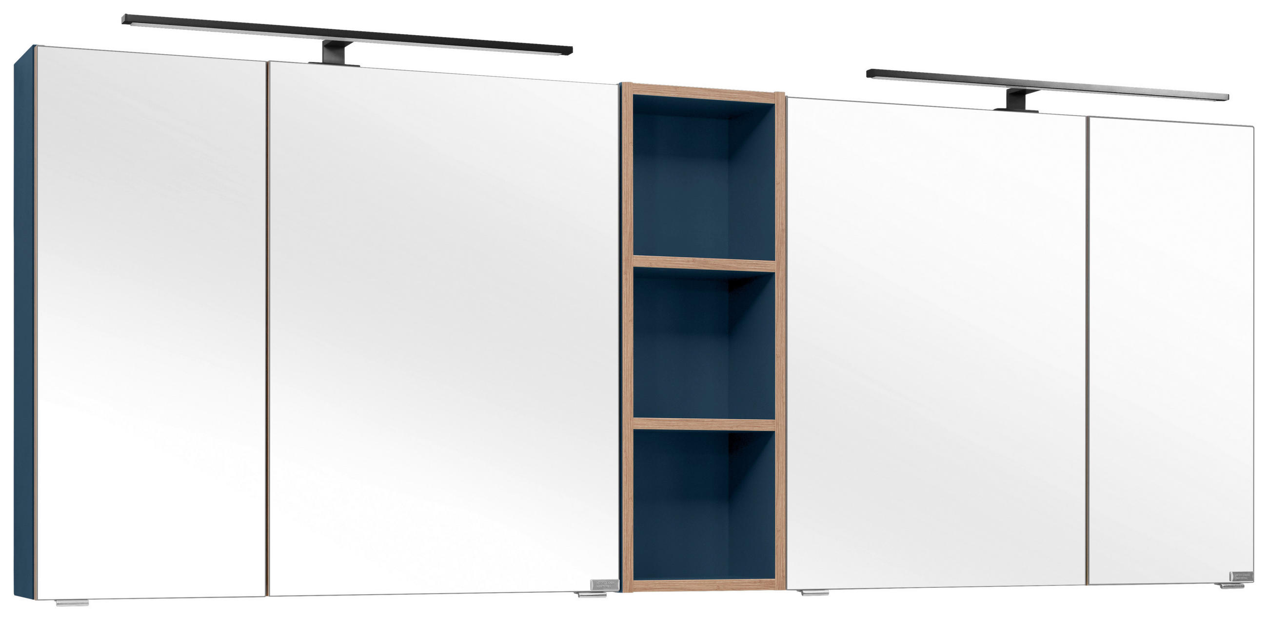 SPIEGELSCHRANK 185/70,3/17,3 cm  - Chromfarben/Blaugrau, KONVENTIONELL, Glas/Holzwerkstoff (185/70,3/17,3cm) - Dieter Knoll